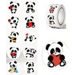 Round Cute Panda Stickers Assorted